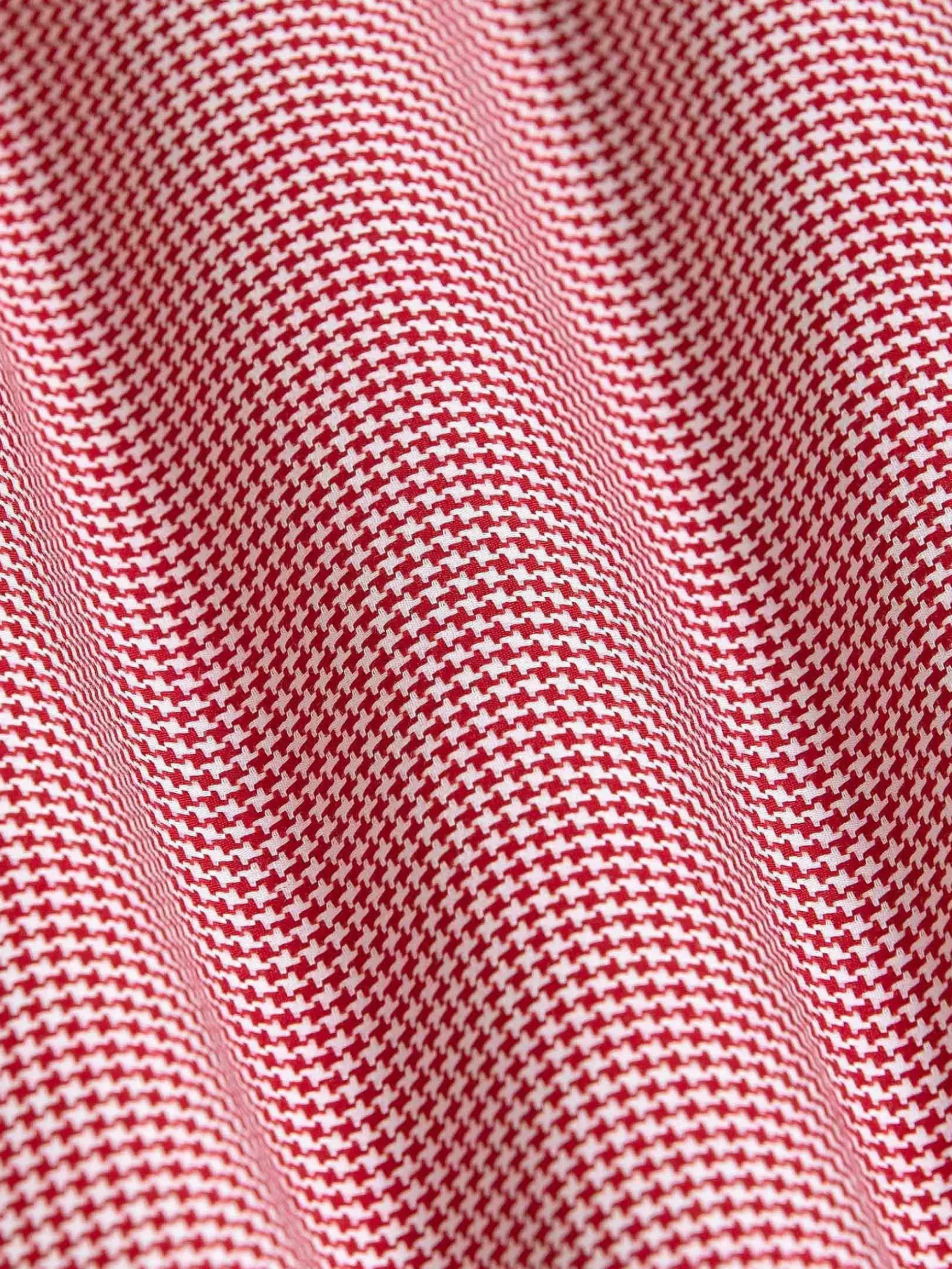 Vermilion Checkered Red Overhemd Lange Mouw