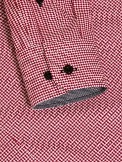 Vermilion Checkered Red Overhemd Lange Mouw