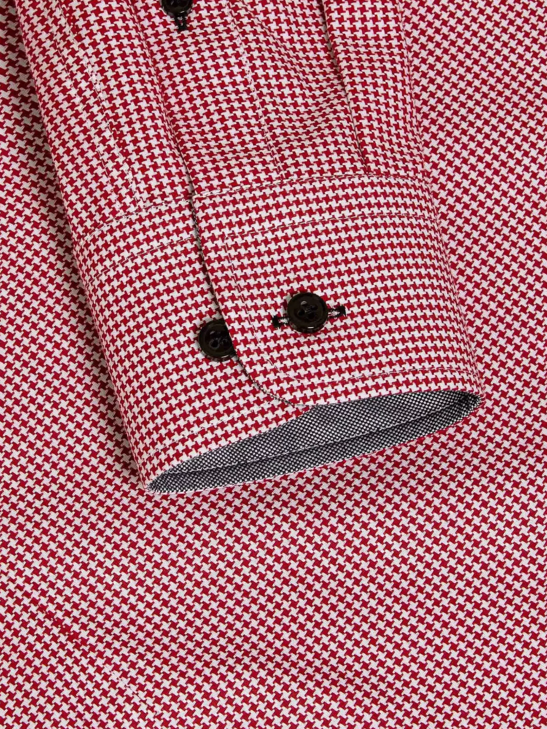 Vermilion Checkered Red Overhemd Lange Mouw