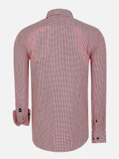 Vermilion Checkered Red Overhemd Lange Mouw