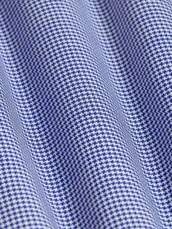 Vermilion Checkered Royal Blue Overhemd Lange Mouw