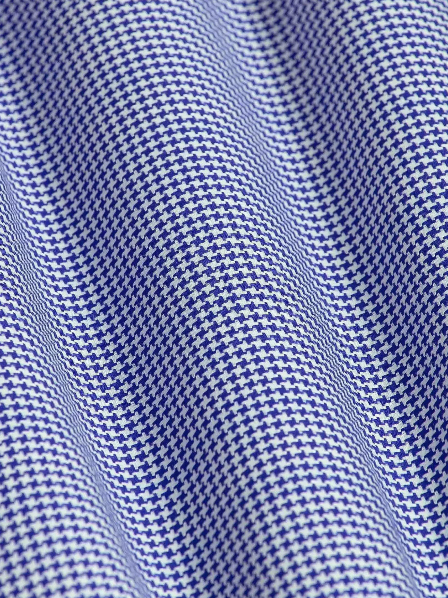 Vermilion Checkered Royal Blue Overhemd Lange Mouw