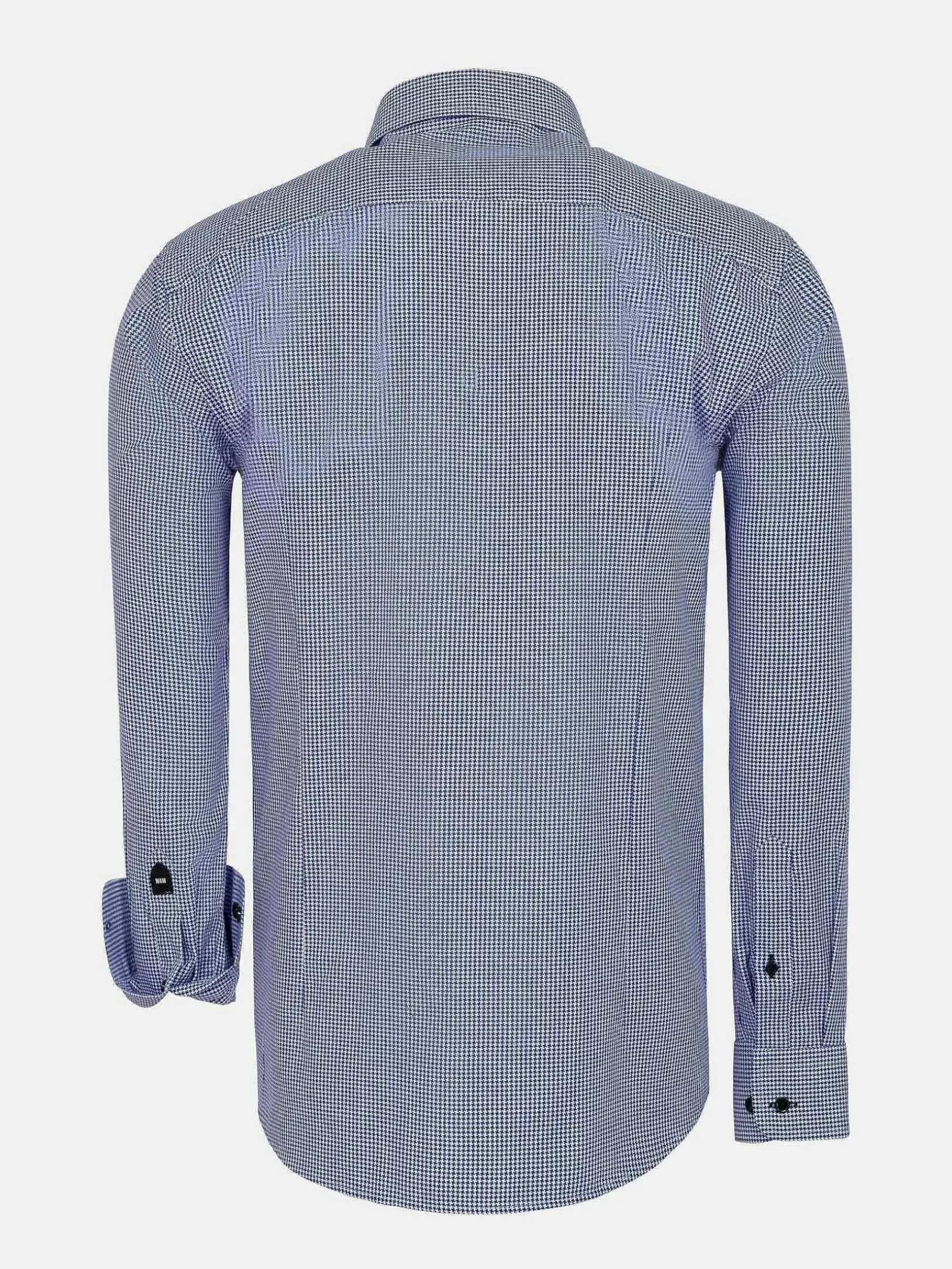 Vermilion Checkered Royal Blue Overhemd Lange Mouw