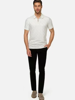 Vista Zipper White Polo
