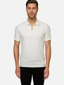 Vista Zipper White Polo