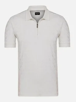 Vista Zipper White Polo