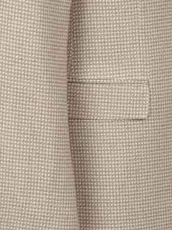 Vivia Single Breasted Check Dark Beige Colbert