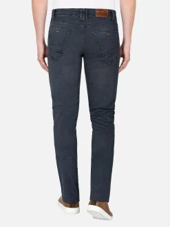 Zion Mini Check Slim Fit Navy Jeans
